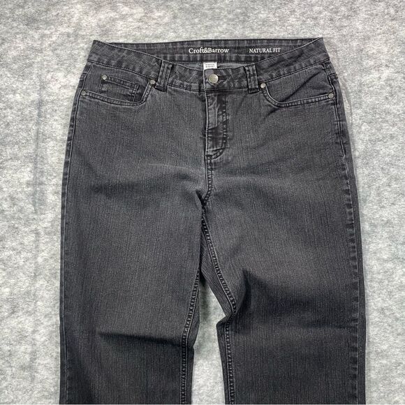 Croft & Barrow Womens Black Natural Fit Stretch Bootcut Jeans Size 12 Short - Picture 5 of 14